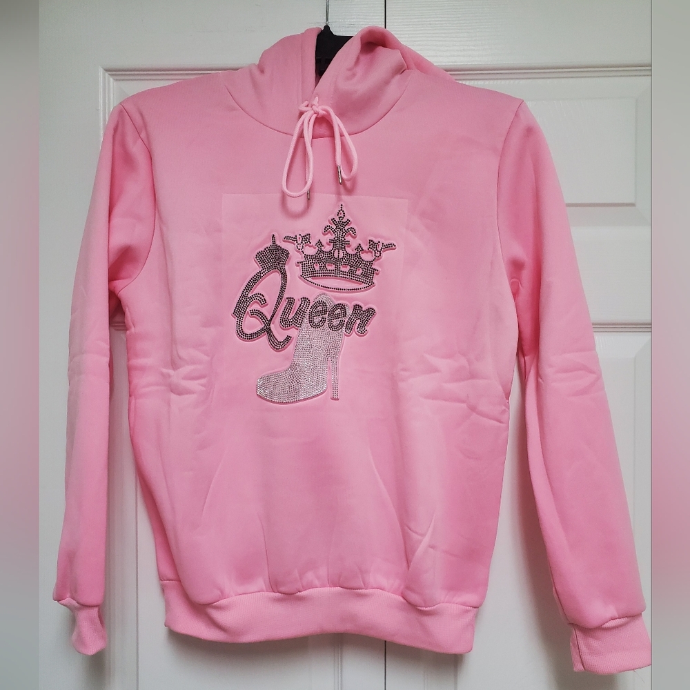 Nali Collection Embellished Hoodie/ Pink
